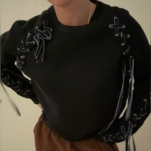 Maje Rope Detail Crewneck Sweater Size 1 - Picture 5 of 7